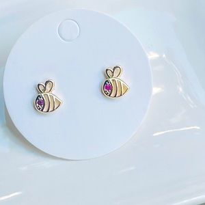 18K gold plates Bee Stud earrings